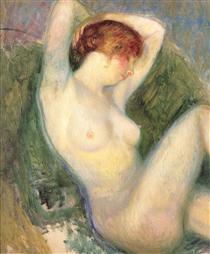 Nude in green chair - Вільям Джеймс Глакенс
