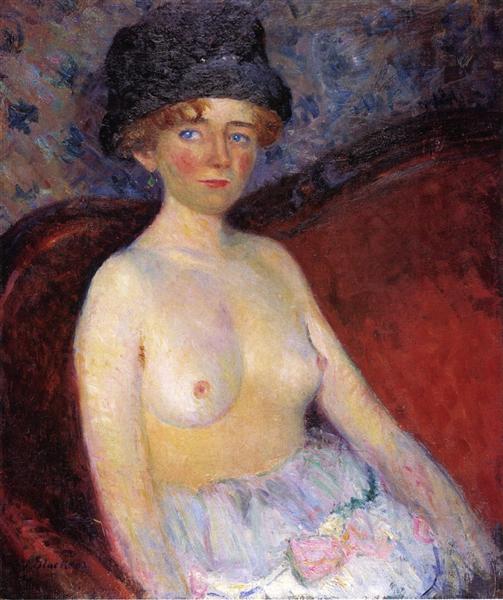 Nude with Hat, 1909 - Уильям Джеймс Глакенс