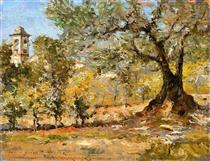 Olive Trees, Florence - Вільям Мерріт Чейз