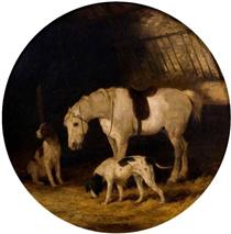 Pony and Dogs - William Shayer