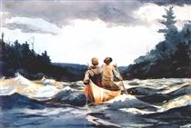 Canoe in the rapids - 温斯洛·霍默