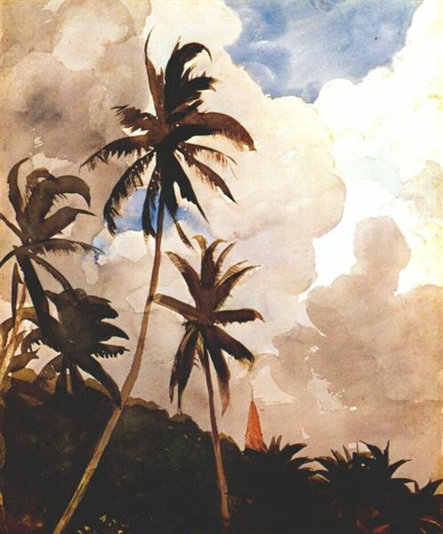 Palm trees (Bahamas), c.1888 - Уинслоу Хомер