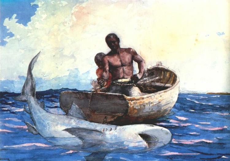 Shark Fishing, 1885 - Вінслов Гомер