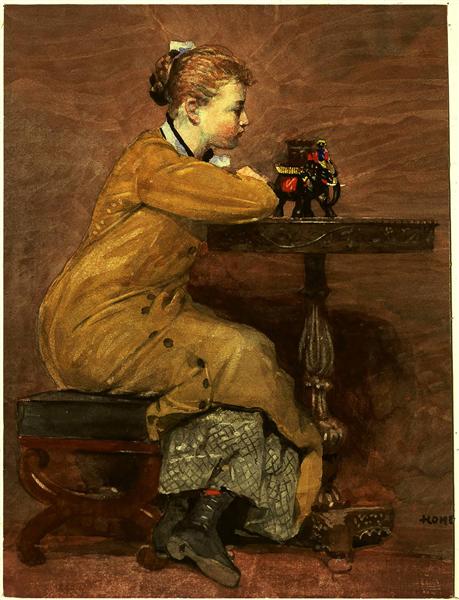 Woman and Elephant, c.1877 - Уинслоу Хомер