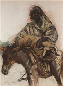 Arab on a donkey - Sinaida Jewgenjewna Serebrjakowa