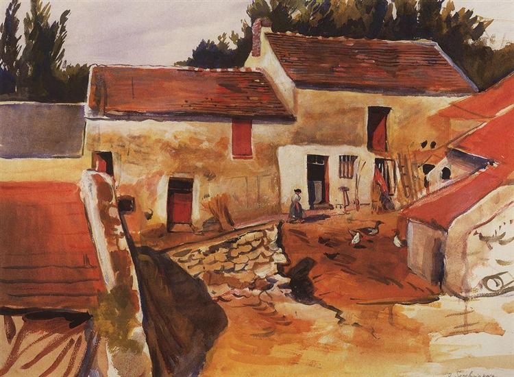Fresnel. The peasant farm, 1926 - Zinaida Evgenievna Serebriakova