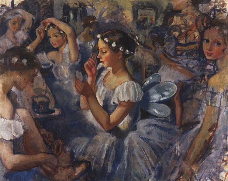 Girls Sylphides (Ballet Chopiniana), 1924 - Zinaida Serebriakova