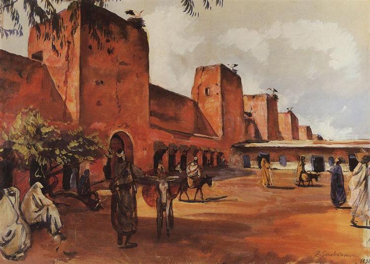 Marrakech. The walls and towers of the city, 1928 - Sinaida Jewgenjewna Serebrjakowa