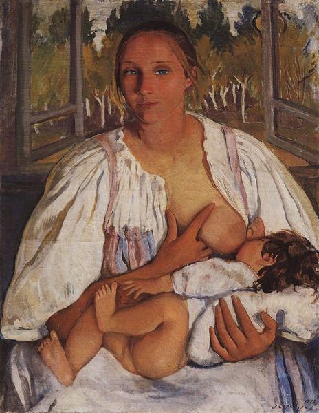 Nurse with baby, 1912 - Sinaida Jewgenjewna Serebrjakowa