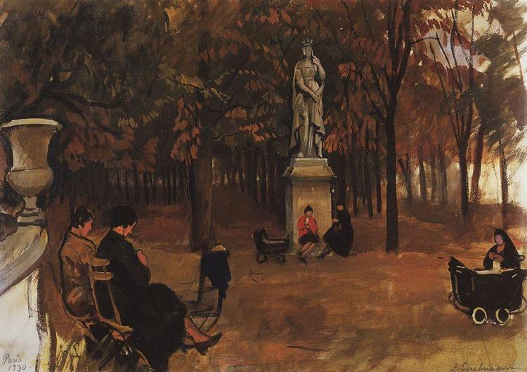 Париж. Люксембургский сад, 1930 - Зинаида Серебрякова