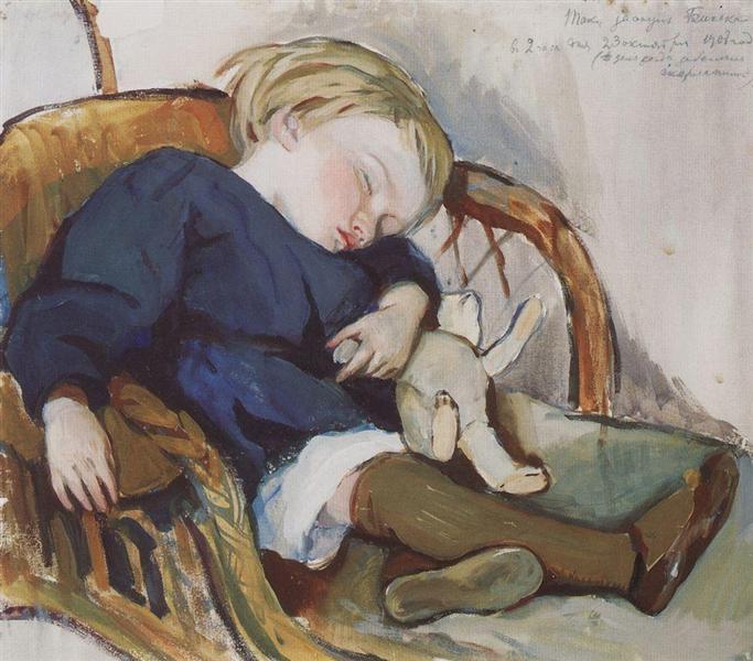 So sleep Binka (Eugene Serebryakov), 1908 - Zinaida Serebriakova