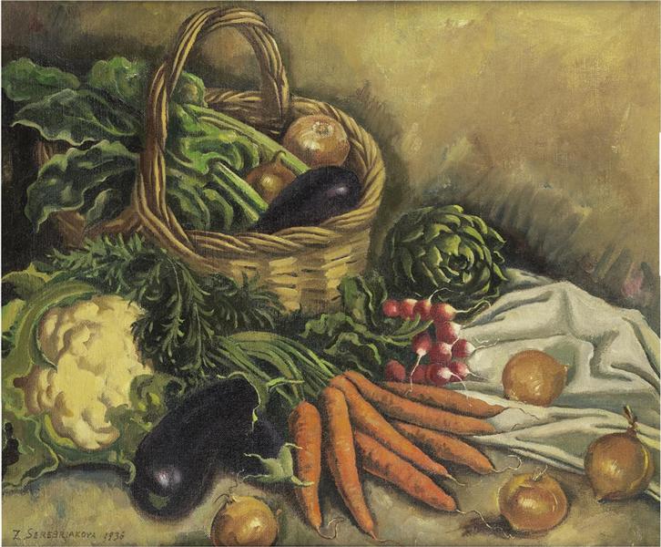 Still life with cauliflower and vegetables, 1936 - Zinaida Serebriakova